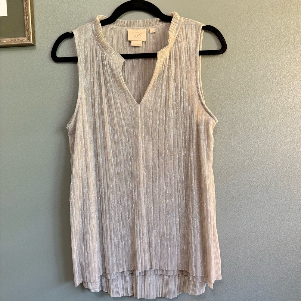 Vanessa Virginia Silver Sleeveless Blouse